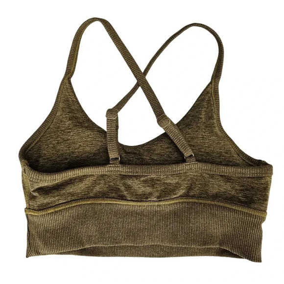 Offline Aerie The Hugger Sports Bra Olive Green Stretch Medium Support - Picture 2 of 3